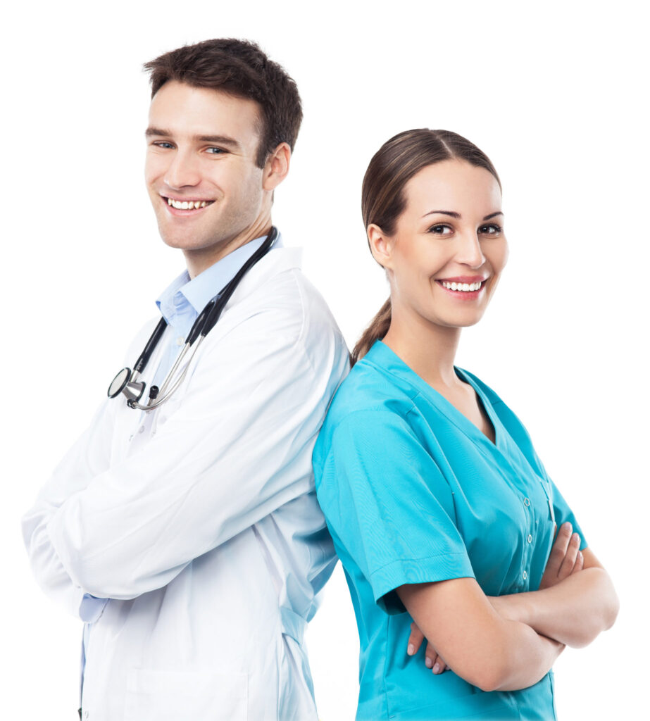 Male doctor and female nurse